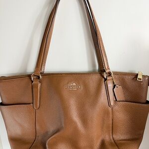 Coach Cognac Pebbled Leather Tote